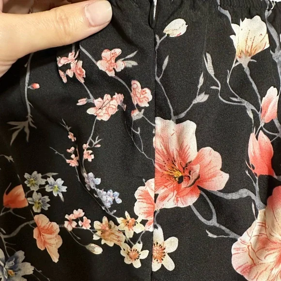 SHEIN Black Flowered Ruched Bust Midi Dress, Size L, NWOT - Picture 6 of 6